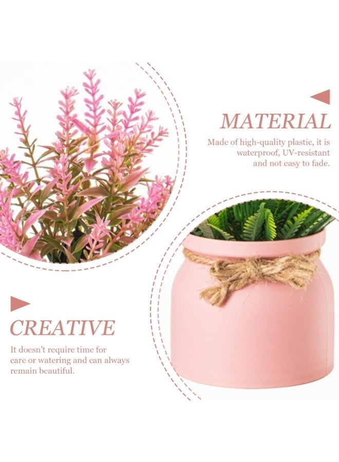 Arabest 6Pcs Artificial Potted Flowers, Mini Flower Pots, Faux Plants Indoor, Spring Decor for Bathroom, Kitchen, Shelf, Office - Image 2