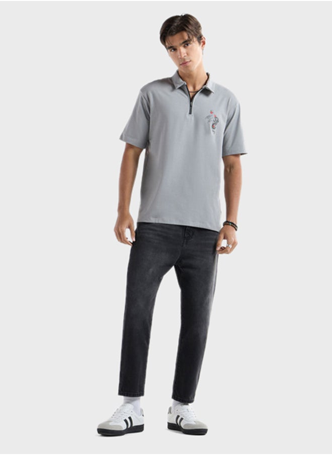 FAV Logo Detailed Short Sleeve Polo Shirt  - Image 4