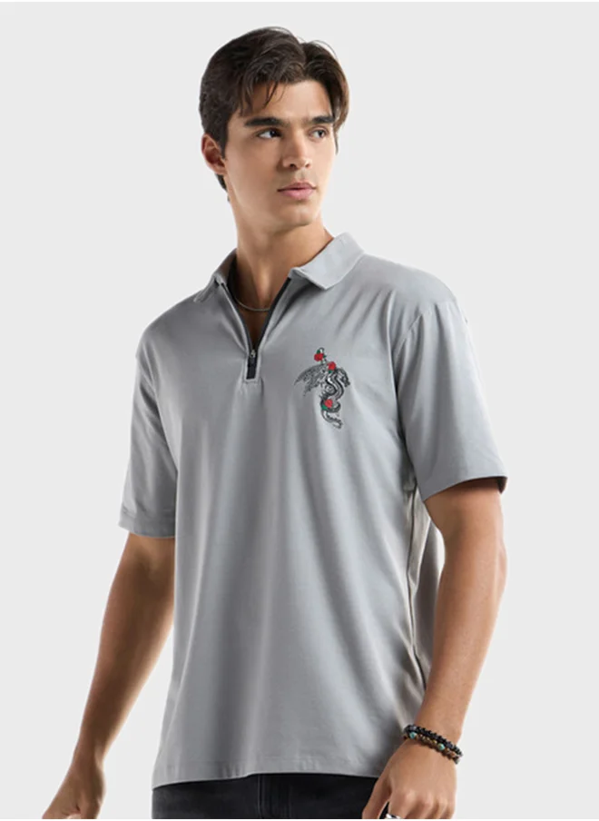 FAV Logo Detailed Short Sleeve Polo Shirt