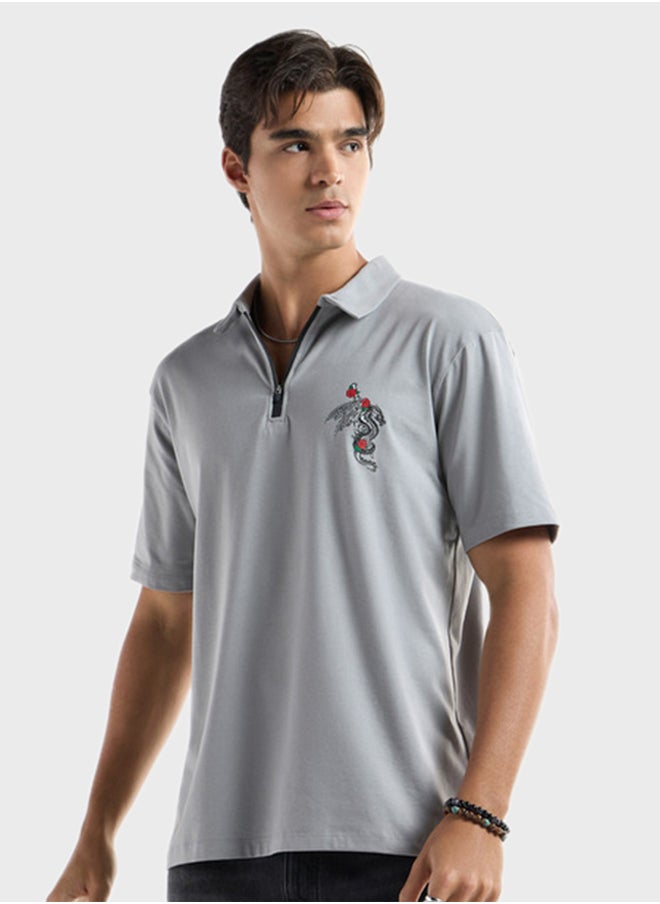FAV Logo Detailed Short Sleeve Polo Shirt  - Image 1