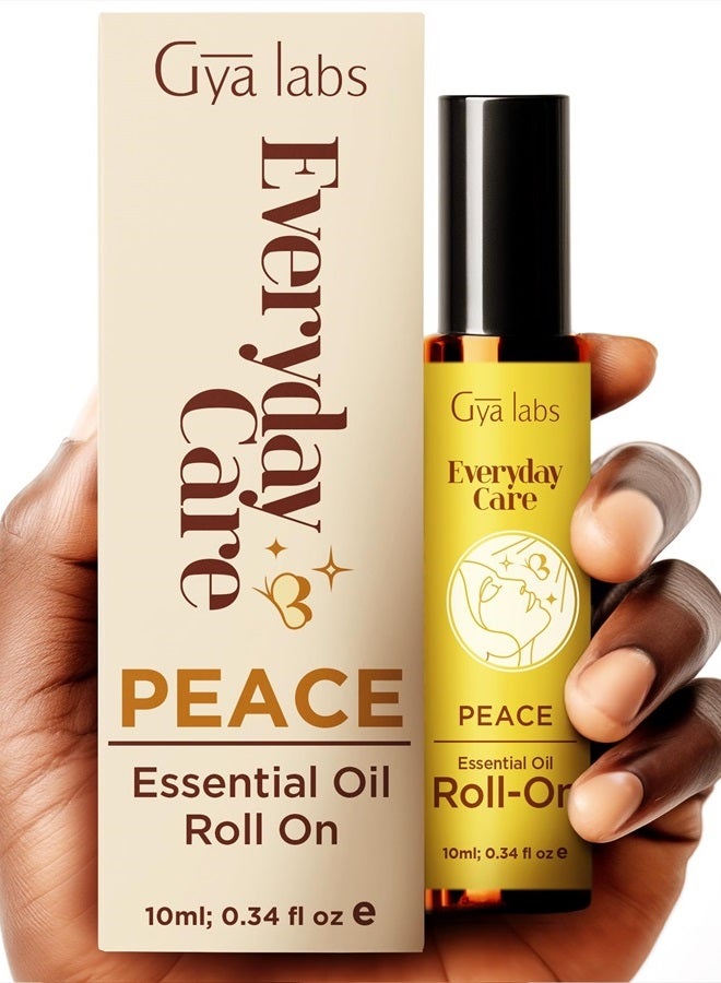 Peace & Calm Essential Oil Roll On - Relaxing Gifts for Women Aromatherapy - Calming Oil Blend for Stress, Fatigue & Relaxation with Patchouli, Frankincense Oil & More (0.34 Fl Oz)