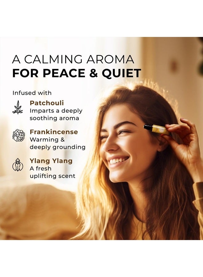 Peace & Calm Essential Oil Roll On - Relaxing Gifts for Women Aromatherapy - Calming Oil Blend for Stress, Fatigue & Relaxation with Patchouli, Frankincense Oil & More (0.34 Fl Oz)