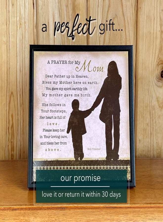 DEXSA Mom Prayer Wood Framed Plaque - Made in the USA - 7.5”x7.5” - Wall & Tabletop Decoration | Easel & Hanging Hook | Prayer for My Mom. Dear Father up in Heaven, Bless My Mother here on Earth - Image 4