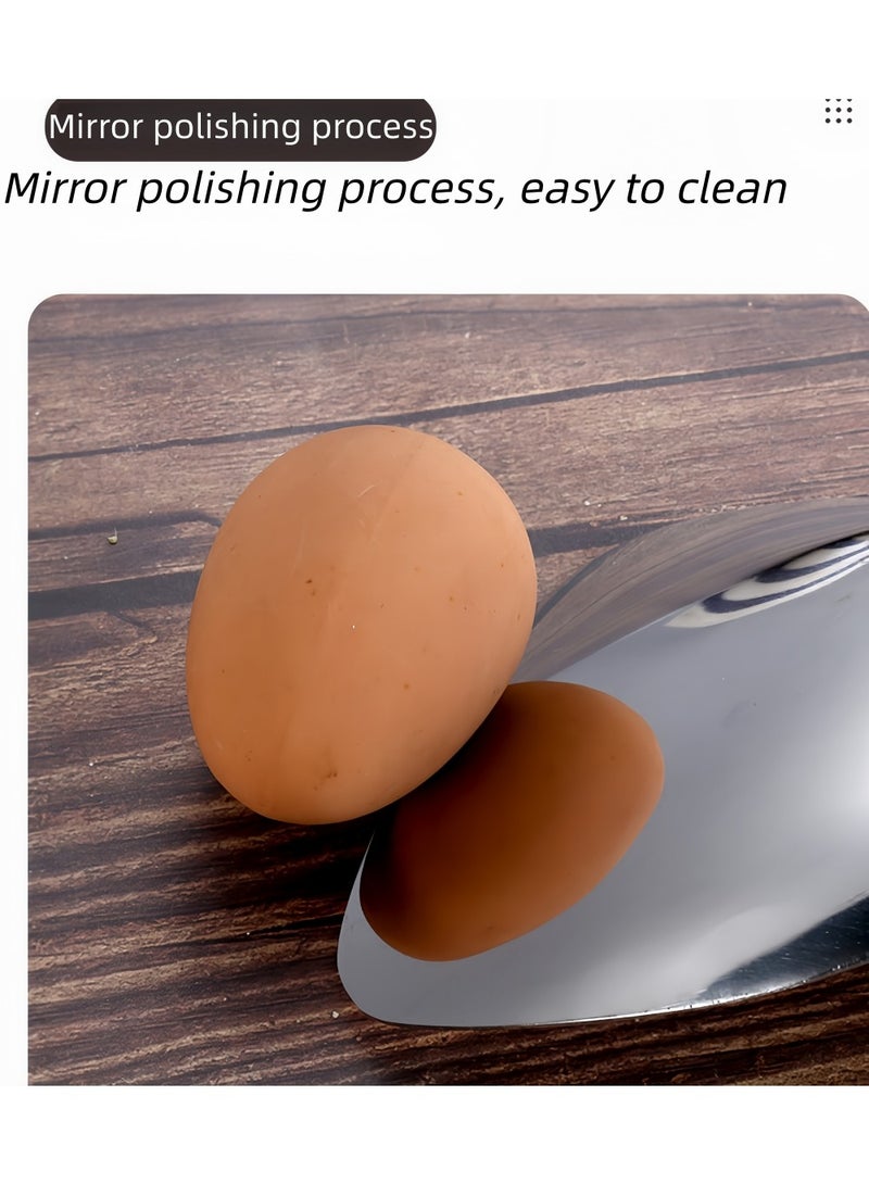 C&E Stainless Steel Cooking Ladle with Natural Wooden Handle - Image 3