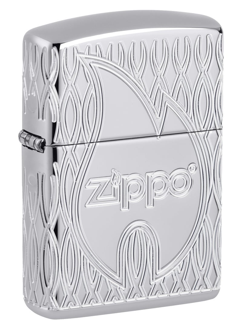 Zippo - 48838 167 Zippo Flame Design Armor High Polish Chrome Windproof Lighter - Image 1