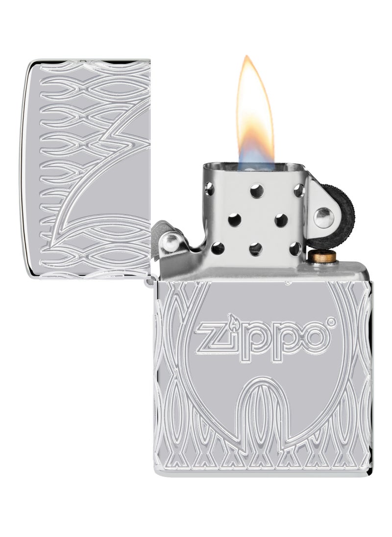 Zippo - 48838 167 Zippo Flame Design Armor High Polish Chrome Windproof Lighter - Image 1