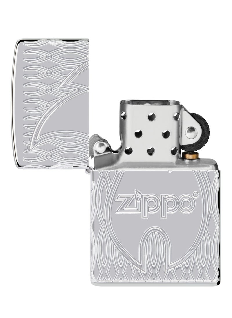 Zippo - 48838 167 Zippo Flame Design Armor High Polish Chrome Windproof Lighter - Image 1
