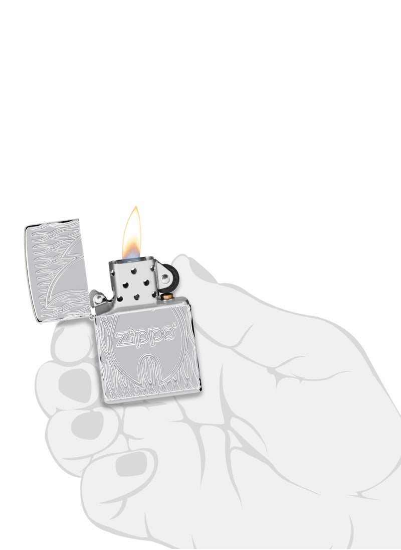 Zippo - 48838 167 Zippo Flame Design Armor High Polish Chrome Windproof Lighter - Image 1