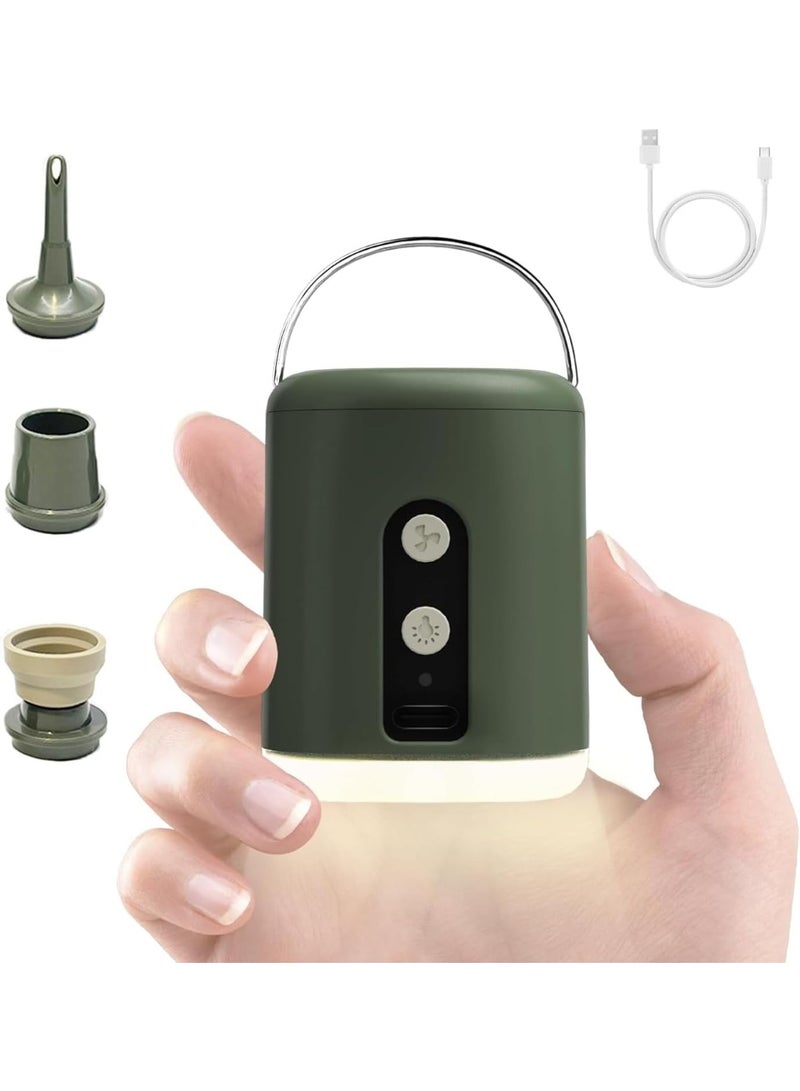 Soofam Mini Portable Air Pump,Air Pump Quick Inflate Deflate,1600mah Air Cushion Pump With 3 Nozzles And Led Lights,Suitable For Sleeping Pads, Air Mattress Bed, Pool Toys, Floats, Swimming Ring - Image 1