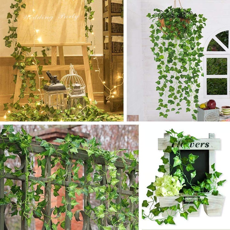 CQURE 18 Pack 126Ft Artificial Ivy Garland  Fake Vines UV Resistant Greenery Leaves Fake Plants Hanging Aesthetic Vines for Home Bedroom Party Garden Wall Room Decor - Image 4