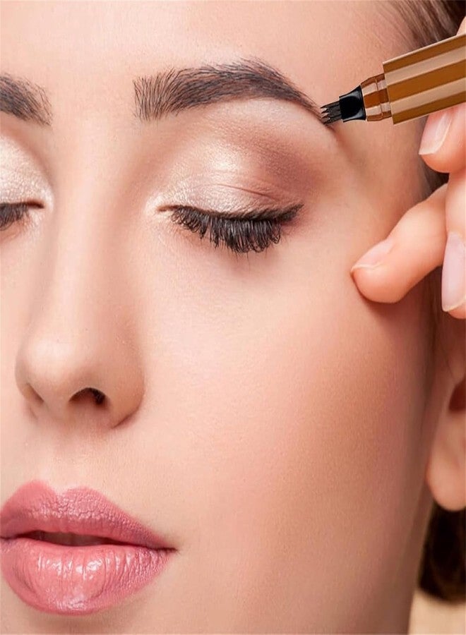 GRILIX Waterproof Eyebrow Pen - Long Lasting, Sweat-Proof 4 Point for Eyeliner & Microblading - Suitable for All Skin Types, Ideal for Summer & Outdoor Travel (Brown) - Image 2