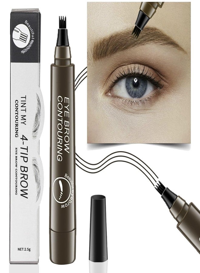 GRILIX Waterproof Eyebrow Pen - Long Lasting, Sweat-Proof 4 Point for Eyeliner & Microblading - Suitable for All Skin Types, Ideal for Summer & Outdoor Travel (Brown) - Image 4