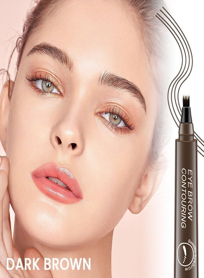 GRILIX Waterproof Eyebrow Pen - Long Lasting, Sweat-Proof 4 Point for Eyeliner & Microblading - Suitable for All Skin Types, Ideal for Summer & Outdoor Travel (Brown) - Image 3