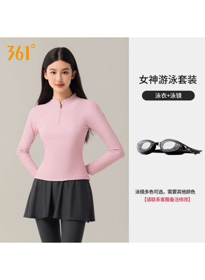361 Swimming Suit Women's Three-piece Long-sleeved Trousers Surf Snorkeling Jellyfish Suit Adult Split Skirt Hot Spring Suit