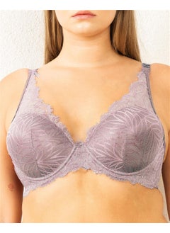 Magic Form 3685 Women's Thin Sponge Lace Support Bra-Zinc  - Image 1