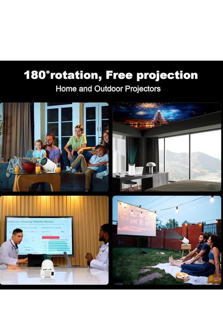 M MIAOYAN HY300 PRO Mini Portable Projector, Supports 4K 1080P, Equipped with Dual-Band WIFI6 5G Wireless 5.0 Bluetooth Android 11, 200 ANSI, 180° Rotatable, Automatic Keystone Correction, 35-inch - 130-inch Screen Video Projector - Image 5