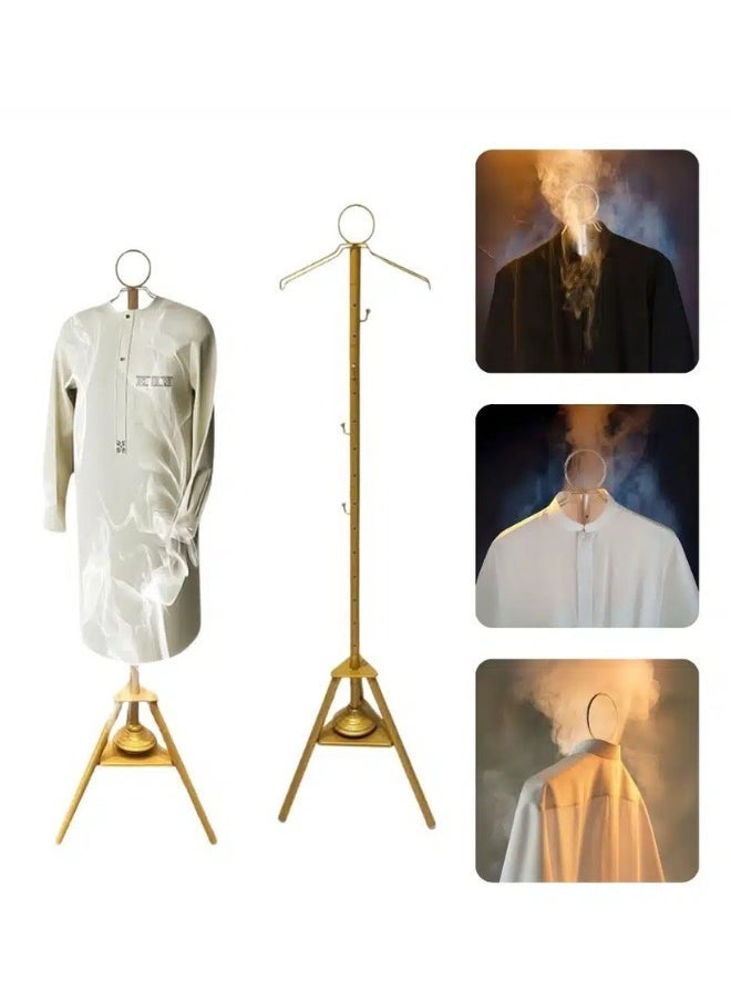 TIGER 175cm Golden Clothes Incense Burner Stand for Indoor and Outdoor Use – Long Bakhoor Burner Stand with Cloth Hanger Hooks and Ventilation Holes – Ideal for Steaming, Scenting, and Refreshing Garments – Elegant and Functional Design - Image 1