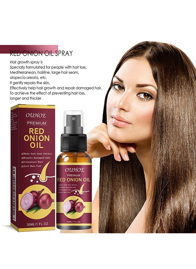 OUHOE - Premium Red Onion Oil，Hair Oil with , Red Onion Extraxt, Castor Oil and Coconut Oil- Organic Formula for Hair Growth and Hair Loss Control 30ML - Image 1