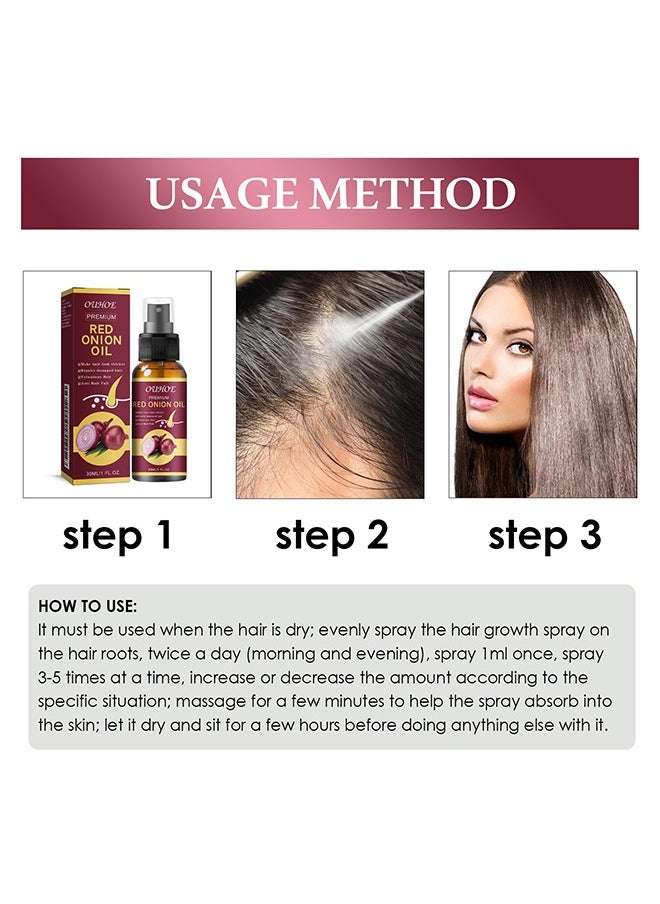 OUHOE - Premium Red Onion Oil，Hair Oil with , Red Onion Extraxt, Castor Oil and Coconut Oil- Organic Formula for Hair Growth and Hair Loss Control 30ML - Image 1