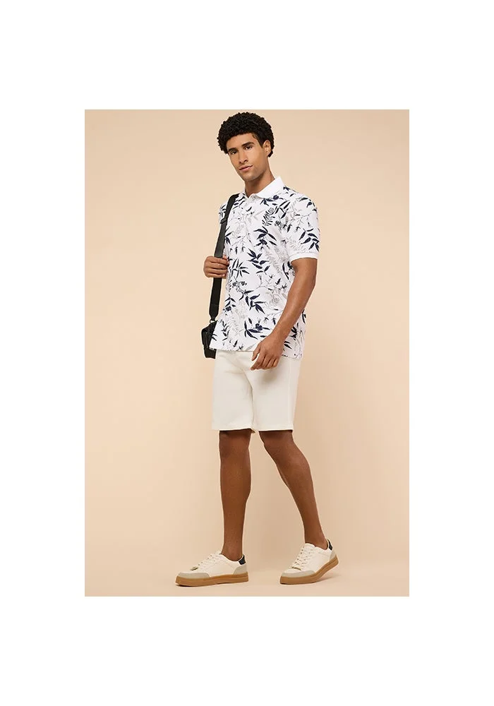 أر أند بي Printed Polo T-Shirt with Short Sleeves