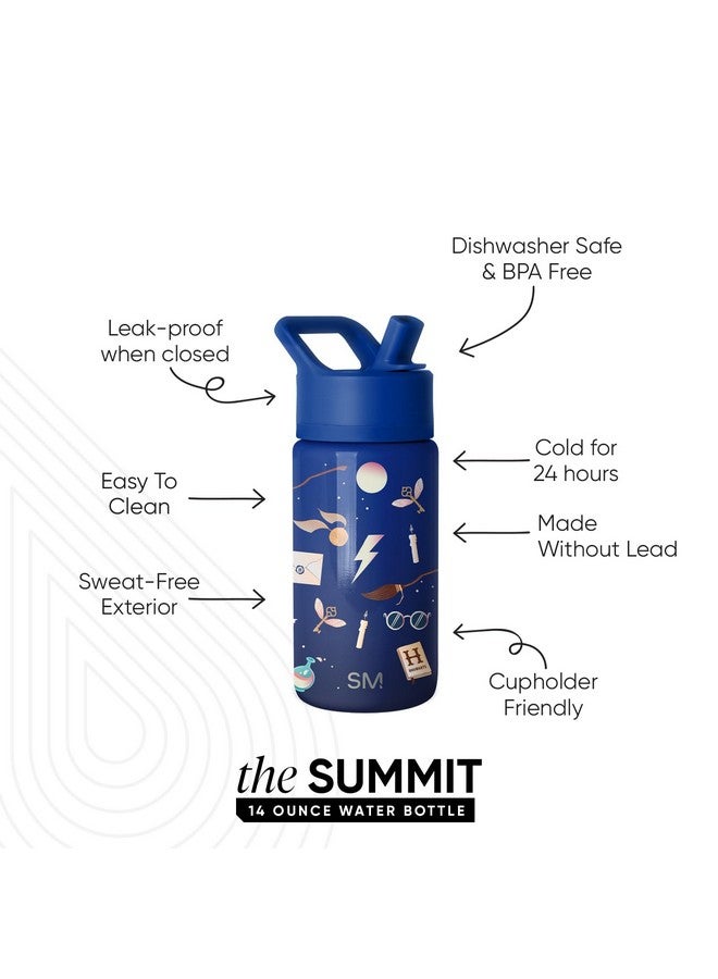 Simple Modern زجاجة مياه بسيطة وعصرية للأطفال من سممت مع غطاء قشة | هاري بوتر 14 أونصة كوب فولاذي مقاوم للصدأ معزول للأولاد والبنات والمدرسة | مزيج سحري - Image 5