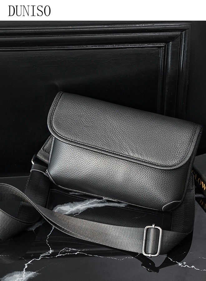 DUNISO Compact Crossbody Bag for Men Waterproof Sling Bag Multipurpose Cross Body Chest Bag Shoulder Bag for Travel Hiking Retro Purse Bag with Detachable Strap - Image 2