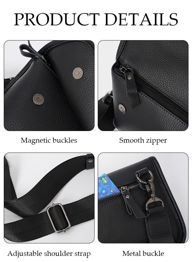 DUNISO Compact Crossbody Bag for Men Waterproof Sling Bag Multipurpose Cross Body Chest Bag Shoulder Bag for Travel Hiking Retro Purse Bag with Detachable Strap - Image 3