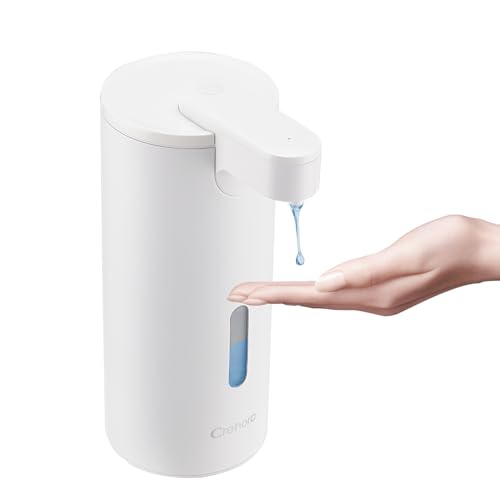 Crehora Automatic Soap Dispenser Automatic Liquid Soap Dispenser Touchless 12oz340ml 3Level Adjustable Battery Operated WaterResistant for Bathroom Kitchen and School ClogFree White - Image 1