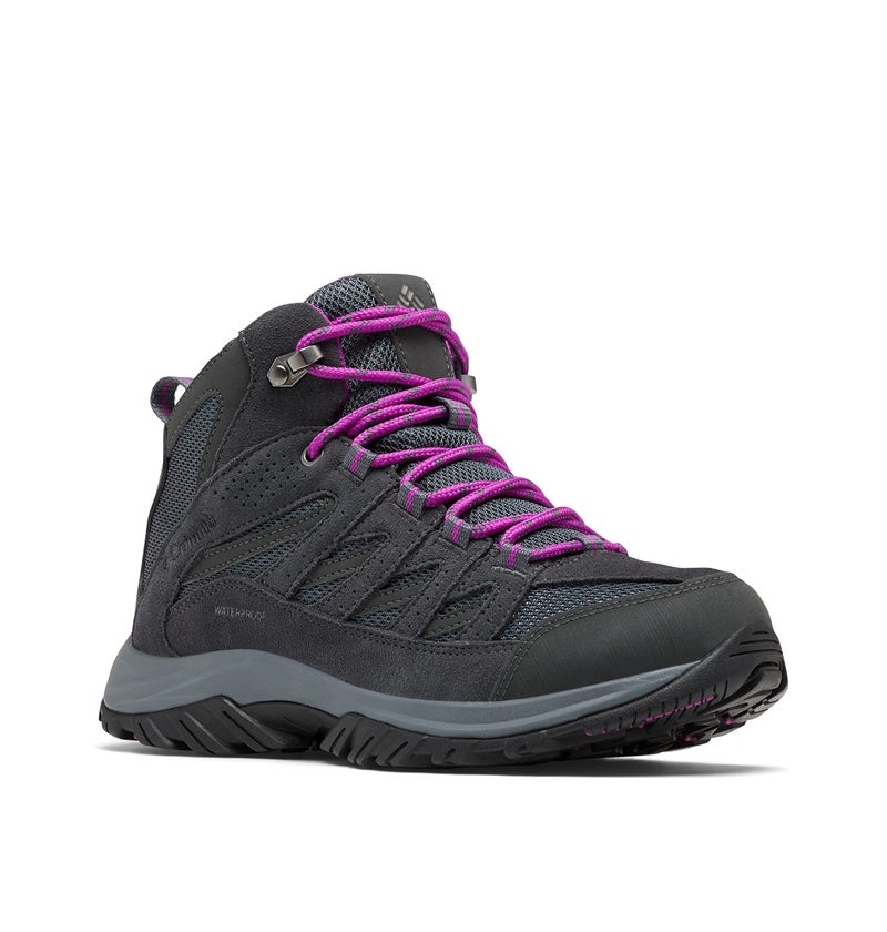 Columbia womens Crestwood Mid Waterproof Boot Hiking Shoe GraphiteBright Plum 10 US