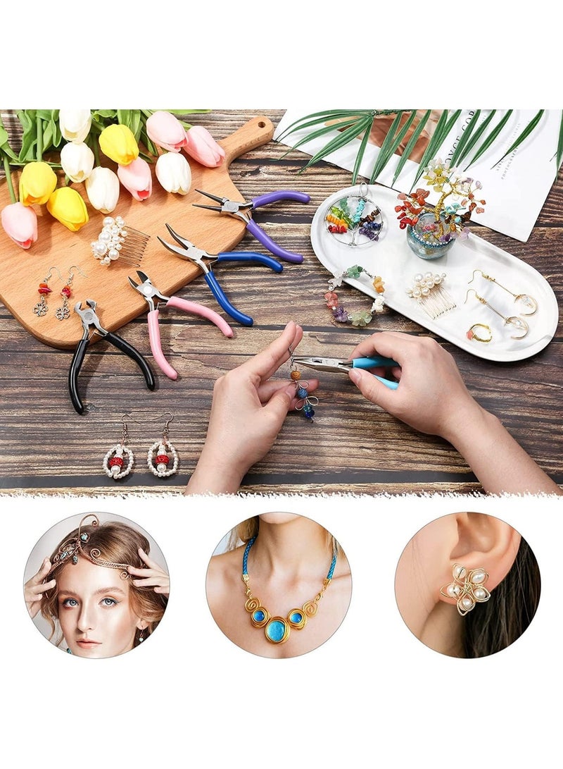 Ucanbe 5PCS Jewelry Pliers Tool Set DIY Craft Jewelry Making Repair Kit with Needle Nose Round Nose Cutting Bent Chain Pliers - Image 5