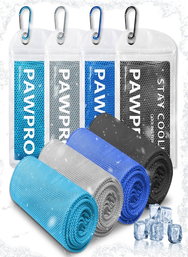 PAWPRO 4 Packs Cooling Towels for Neck and Face, Soft Breathable Gym Towels with Waterproof Bag & Carabiner, Multi-Colored Sweat Towels for Gym, Running, Yoga, Travel, Climb - Image 1