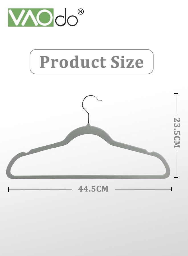 VAOdo 20PCS Clothes Hanger High-Grade Plant Velvet Hangers Non-Slip Hangers Are Super Load-Bearing Durable Save Wardrobe Space Suitable For Coats Skirts Pants T-Shirts Etc Grey - Image 2