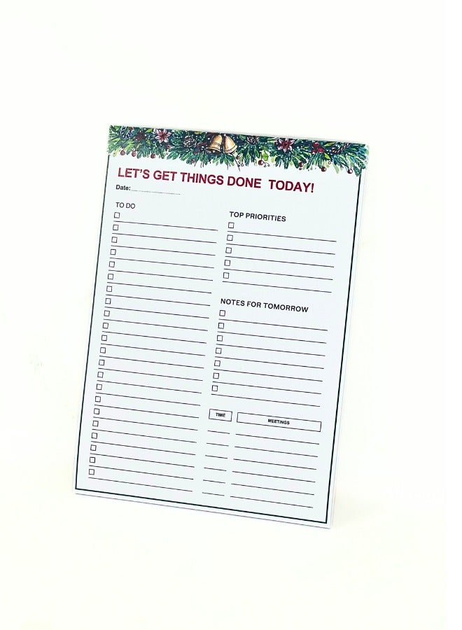 Generic Personalized Christmas Notepads - Pack of 5- 50 Sheets with To-Do List - Customizable with Names and Festive Designs - Image 1