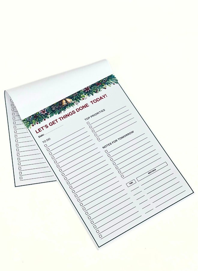 Generic Personalized Christmas Notepads - Pack of 5- 50 Sheets with To-Do List - Customizable with Names and Festive Designs - Image 3