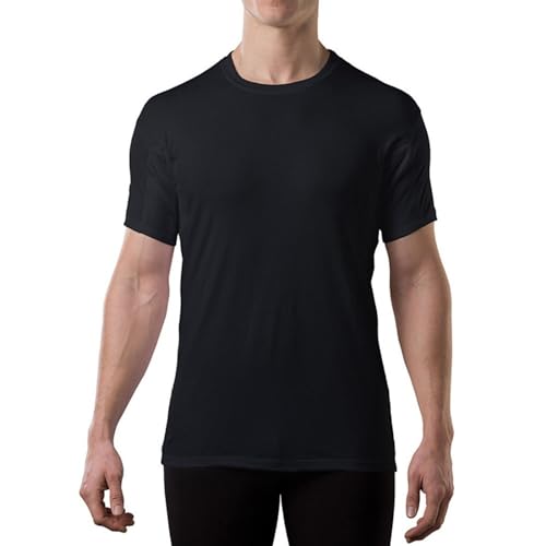 THOMPSON TEE Men's Sweatproof Undershirt - Cotton Crew Neck T-Shirt with Underarm Sweat Pads - Original Fit - Aluminum-Free Alternative - Black - Medium - Image 1