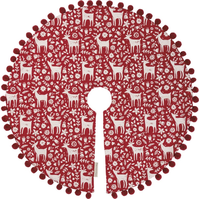 Primitives by Kathy Primitives by Kathy Block Art Style Tree Skirt Scandi Reindeer 