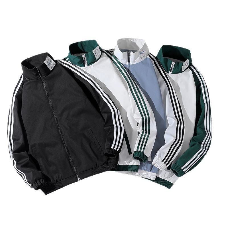 Autumn New Casual Jacket Men'S Classic Three-Stripe Baseball Collar Sports Cardigan Long-Sleeved Top For Men - Image 5