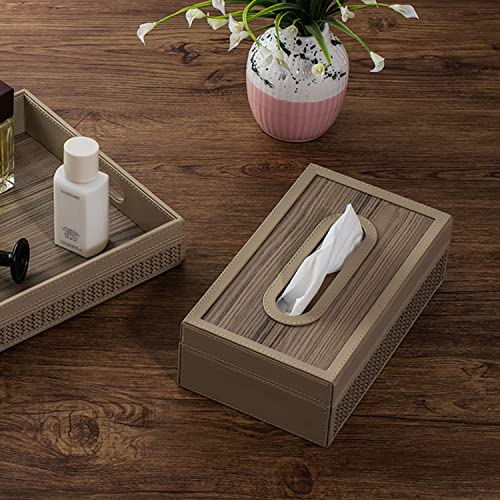 Spread Spain® Riggiani Modern Leatherite Tissue Box Cover, Rectangle Facial Tissue Box Holder, Napkin Dispenser Box for Bathroom, Home, Office and Restaurant, 9.8"(L) x 5.9"(W) x 3.1"(H) - Beige - Image 4