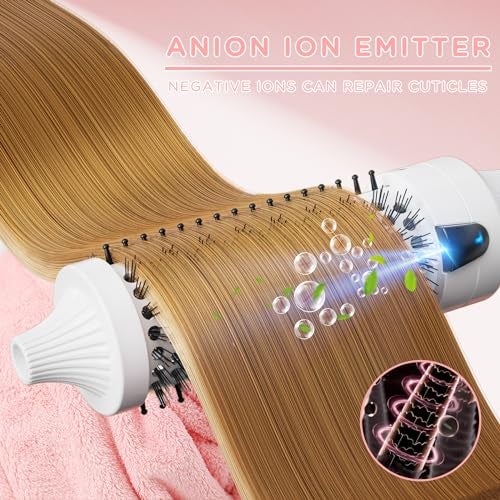 K&K Blowout Boost Thermal Round Brush, 1.5 Inch Ceramic Tourmaline Hot Styling Brush for Blowout Look, Negative Ion Technology Make Hair Smoother Get Natural Curls, Dual Voltage - Image 3