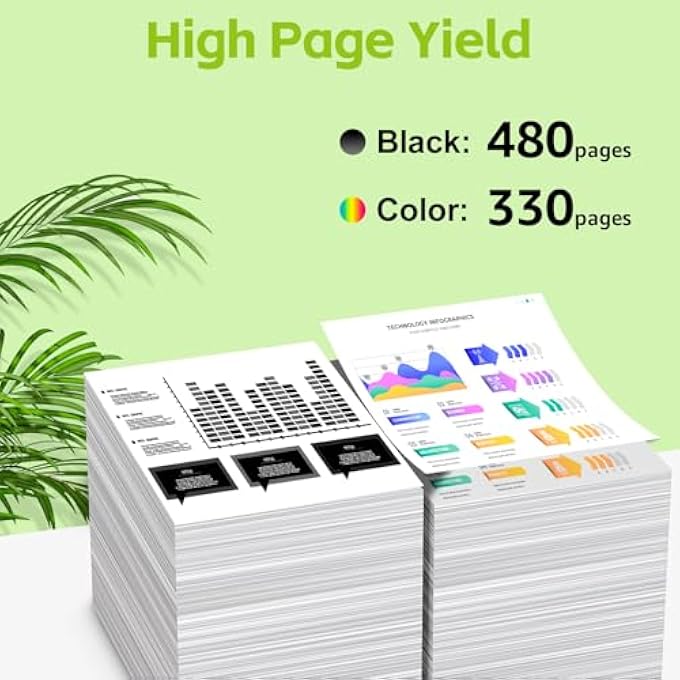 REMANUFACTURED INK CARTRIDGE REPLACEMENT FOR HP 63 63XL COMBO PACK COMPATIBLE FOR ENVY 4520 4516 OFFICEJET 4650 3830 3831 4655 DESKJET 2130 2132 1112 3630 3633 (1 BLACK+1 TRI-COLOR) - Image 3