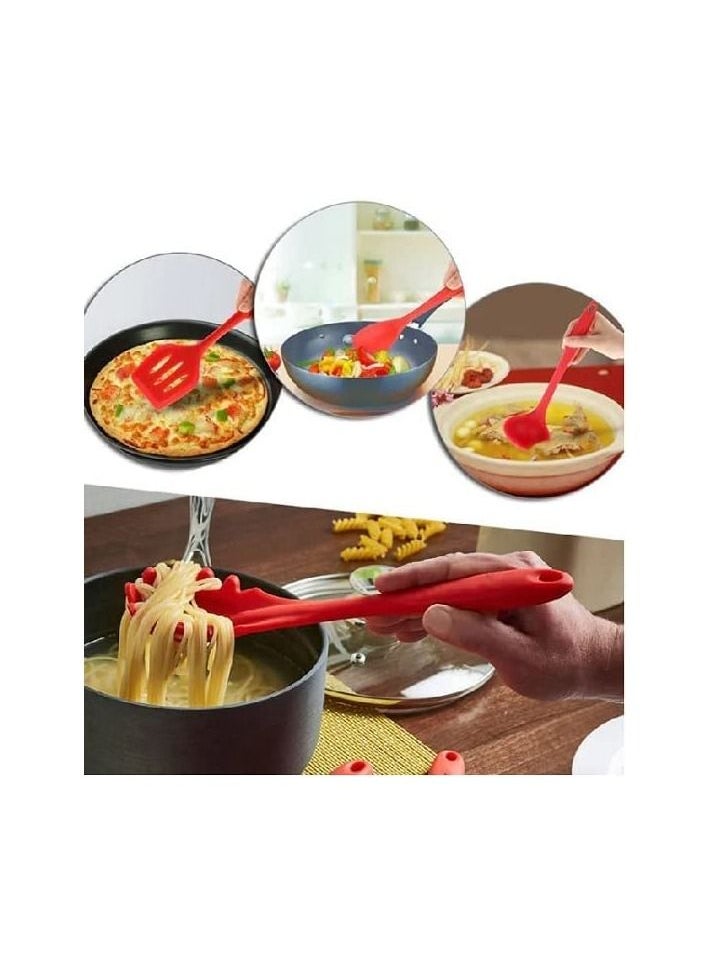 MahMir 13Pcs Silicone Cooking Kitchen Utensils Set with Holder Silicone Spatula spoon set Cooking Tool BPA Free Non Toxic Turner Spatula Spoon Kitchen Gadgets Set for Nonstick Heat Resistant RED  - Image 4