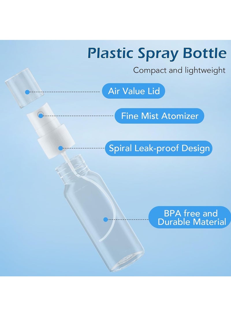 Set Of 5 Empty 50ml Clear Plastic Mini Travel Bottles , Small Refillable Liquid Containers With 30 Stickers