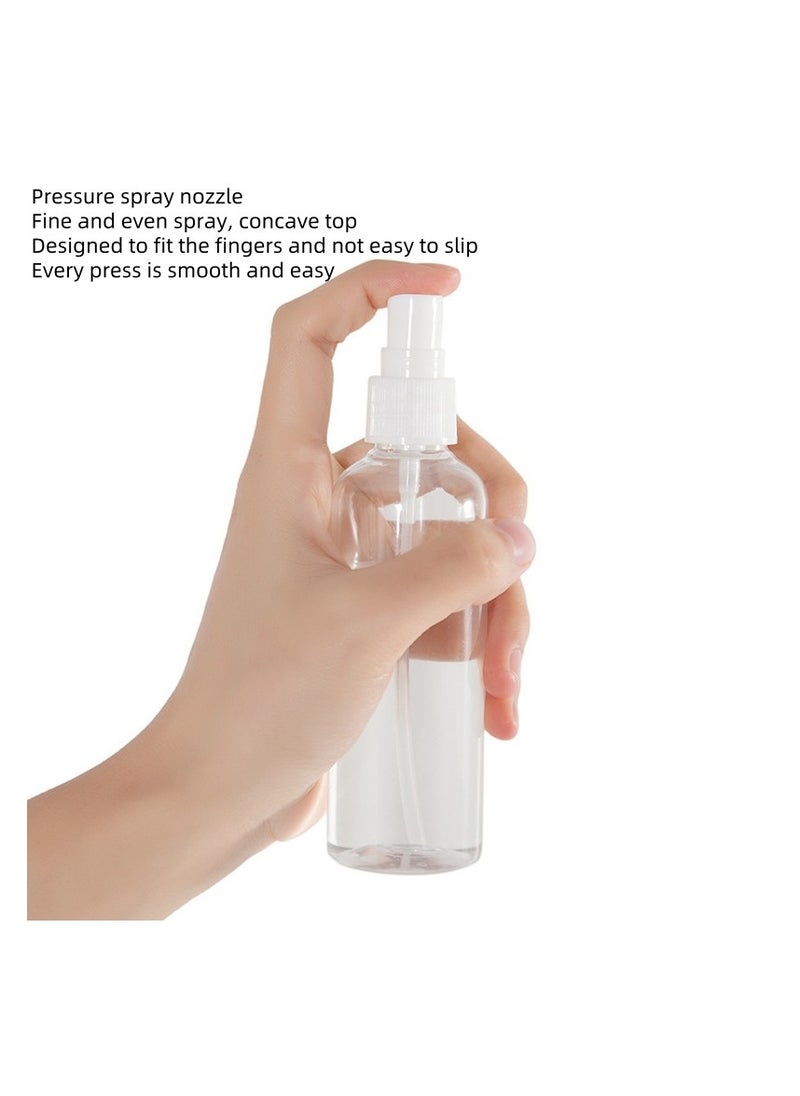 Set Of 5 Empty 50ml Clear Plastic Mini Travel Bottles , Small Refillable Liquid Containers With 30 Stickers