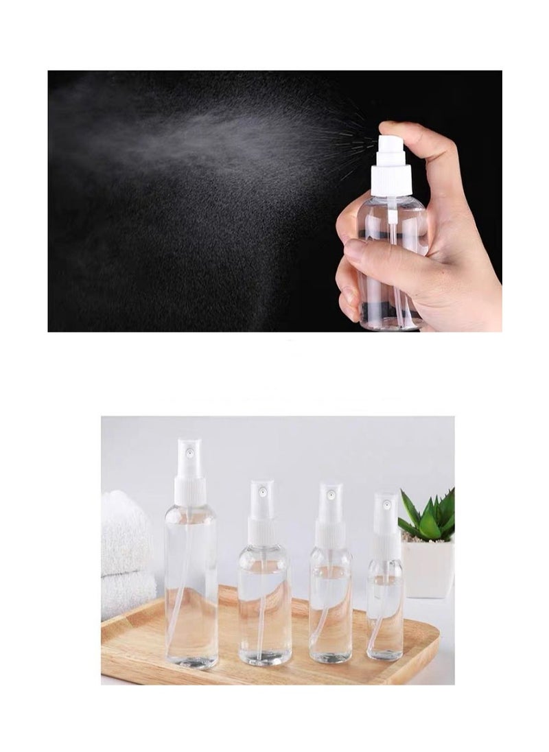 Set Of 5 Empty 50ml Clear Plastic Mini Travel Bottles , Small Refillable Liquid Containers With 30 Stickers