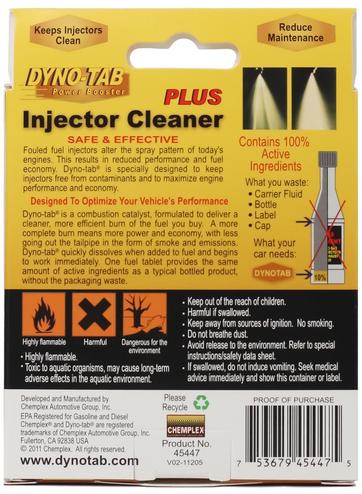 Dyno-Tab DYNO TAB Injector Cleaner 45446 – Improves Fuel Economy, Power & Performance | Reduces Emissions & Carbon Build-Up | Removes Water & Prevents Fuel Degradation – 6 Tablets Card (1 Tablet Treats 30L) - Image 2