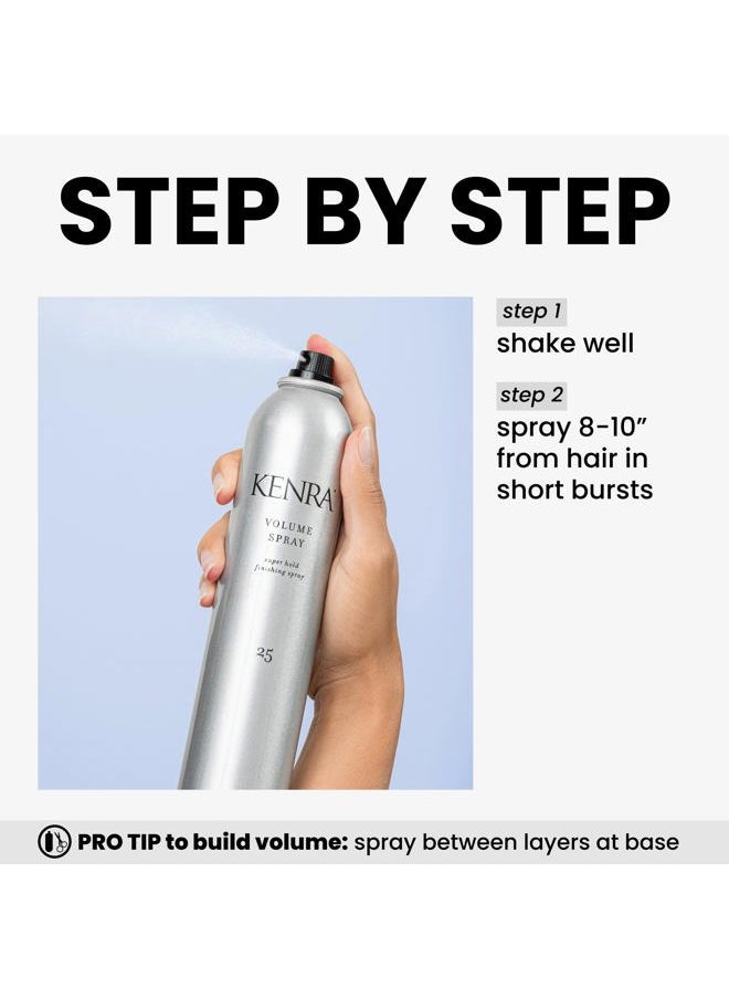 Kenra Volume Spray 25 50% | Super Hold Finishing & Styling Hairspray | Flake-free & Fast-drying | Wind & Humidity Resistance | All Hair Types | 16 oz