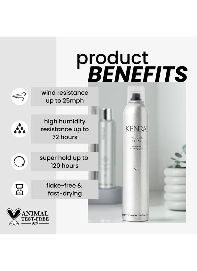 Kenra Volume Spray 25 50% | Super Hold Finishing & Styling Hairspray | Flake-free & Fast-drying | Wind & Humidity Resistance | All Hair Types | 16 oz