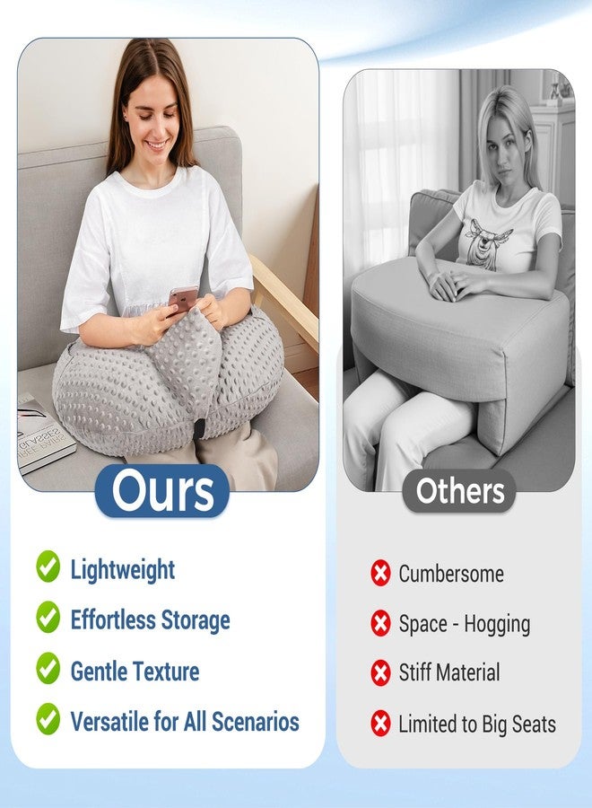 COOLBEBE Reading Pillow for Gaming, Arm Rest Support Pillow, U-Shaped Lap Pillow for Bed & Sofa, Compact Gaming Pillow with Tablet Support for Reading, Crocheting (Grey) - Image 5