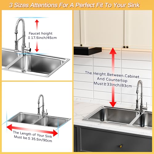 ADBIU Over The Sink Dish Drying Rack (Expandable Height and Length) Snap-On Design 2 Tier Large Dish Rack - Image 5