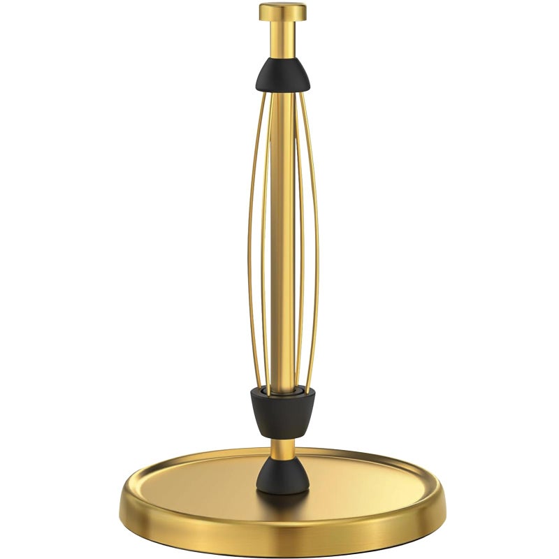 Swaitee Paper Towel Holder Countertop, Gold Kitchen Accessories Decor, Stainless Steel, Weighted Base, Gold, Paper Towel Roll Holder Stand with Ratchet Mechanism for Kitchen Bathroom Farmhouse Essentials - Image 1